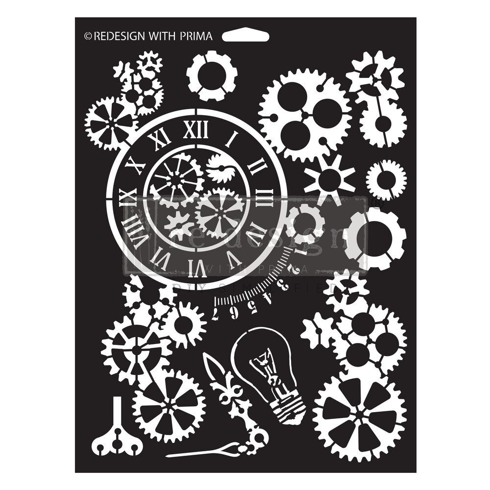 Re-Design with Prima GearWorks Decor Stencils (673253)