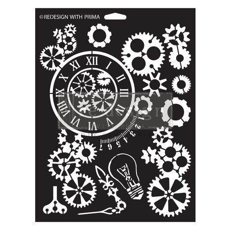 Re-Design with Prima GearWorks Decor Stencils (673253)