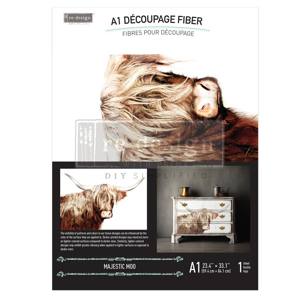 Re-Design with Prima Majestic Moo A1 Decoupage Fiber (1pcs) (672881)