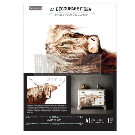 Re-Design with Prima Majestic Moo A1 Decoupage Fiber (1pcs) (672881)