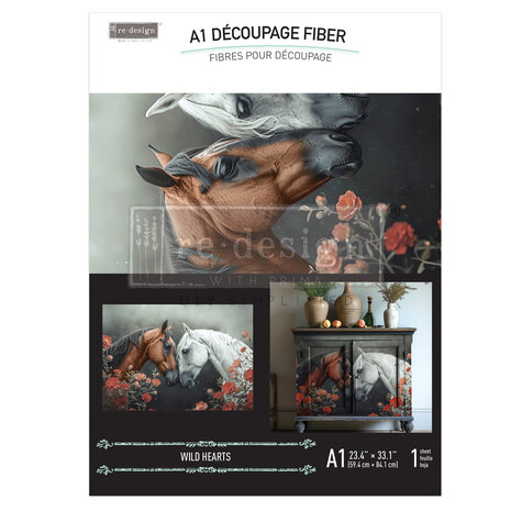 Re-Design with Prima Wild Hearts A1 Decoupage Fiber (1pcs) (672522)