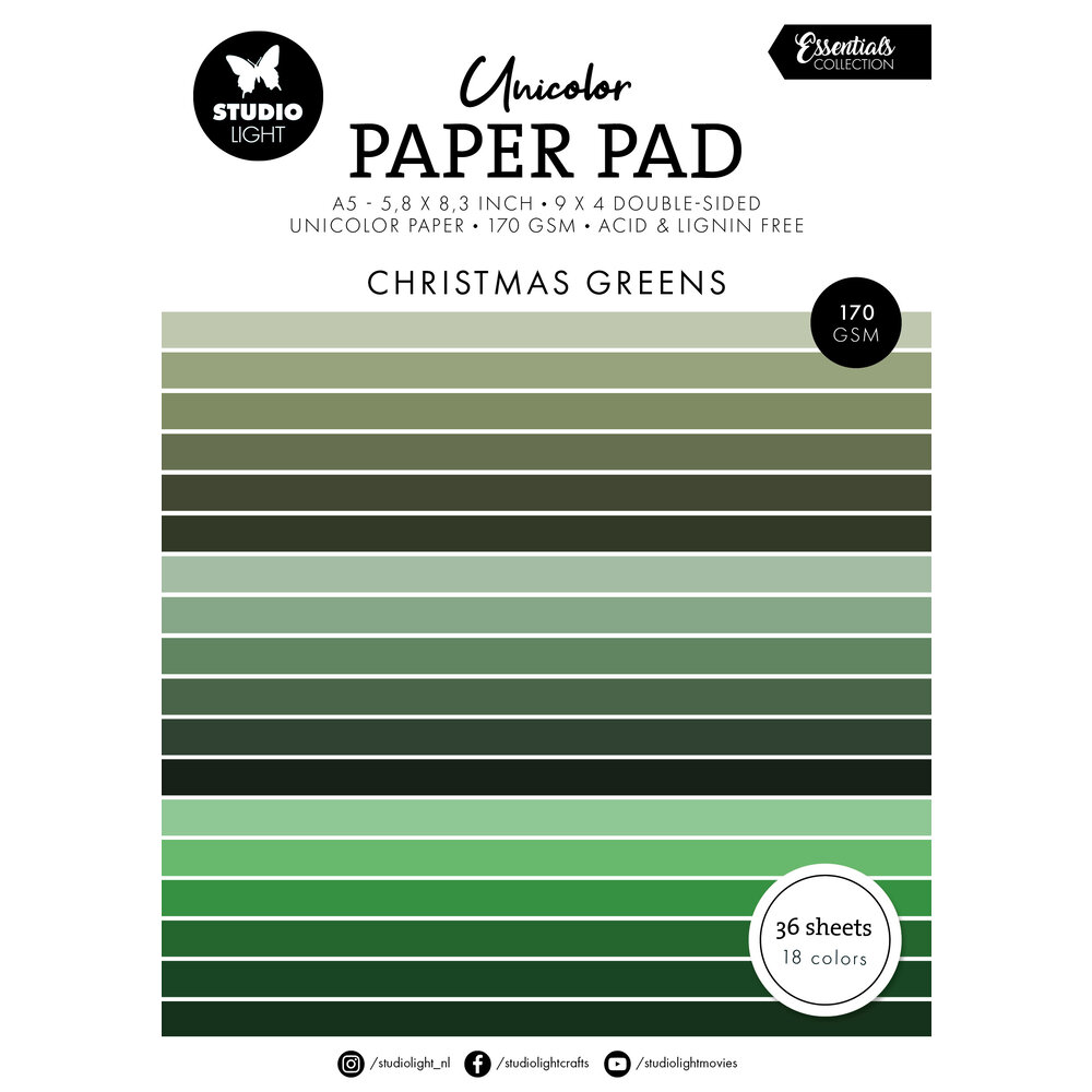 Christmas Greens A5 Essentials Unicolor Paper Pad (SL-ES-UPP206 ...