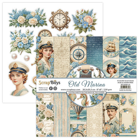 ScrapBoys Old Marina 8x8 Inch Paper Pad (SB-MARI-10) ScrapBoys Old Marina 8x8 Inch Paper Pad (SB-MARI-10)