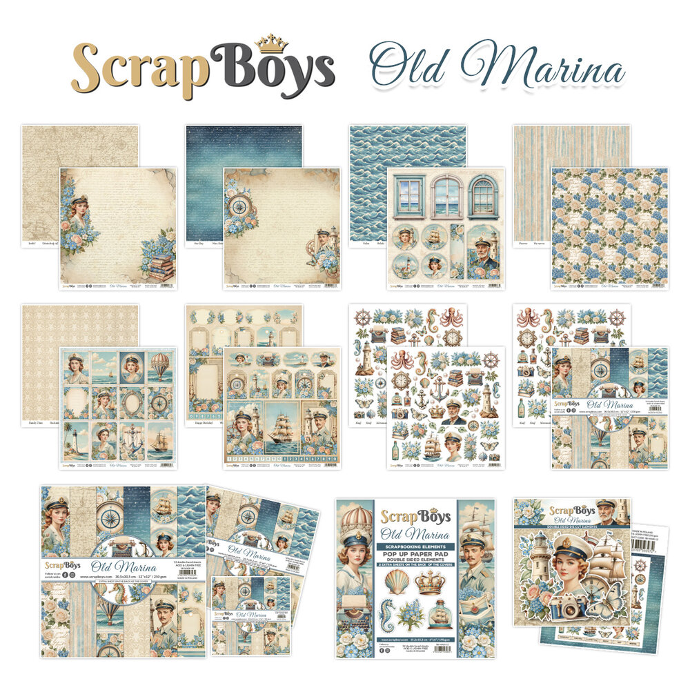 ScrapBoys Old Marina 8x8 Inch Paper Pad (SB-MARI-10) ScrapBoys Old Marina 8x8 Inch Paper Pad (SB-MARI-10)
