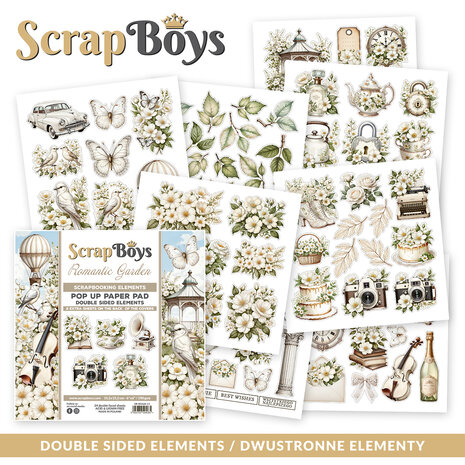 ScrapBoys Romantic Garden 6x6 Inch Pop Up Paper Pad (SB-ROGA-11)
