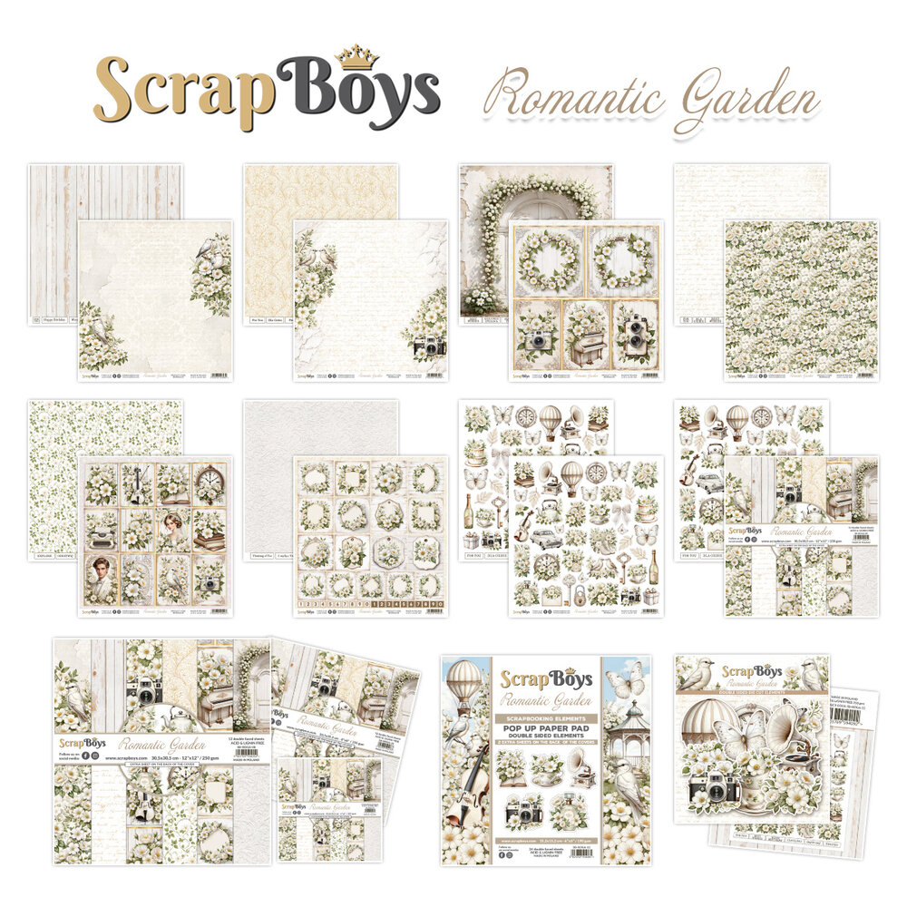 ScrapBoys Romantic Garden 6x6 Inch Pop Up Paper Pad (SB-ROGA-11)
