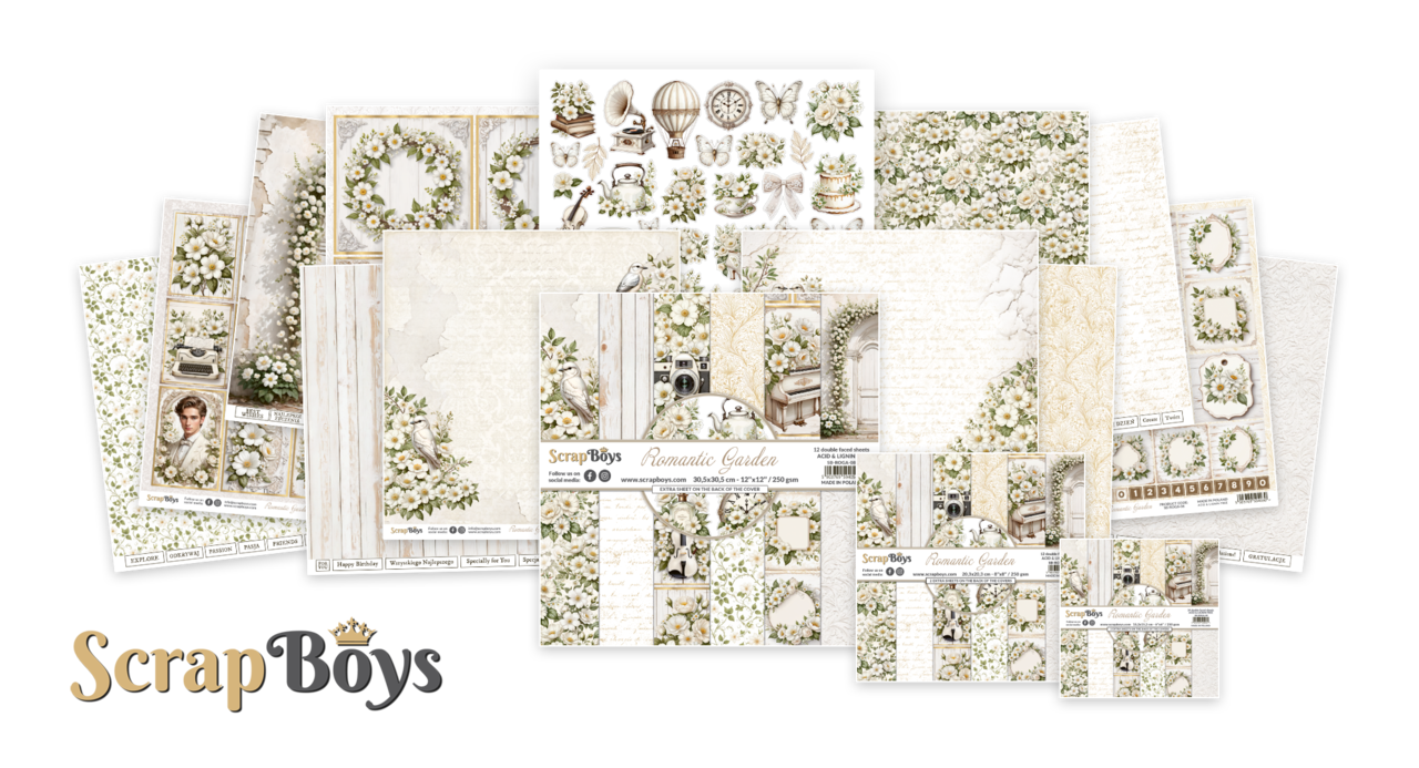 ScrapBoys Romantic Garden 8x8 Inch Paper Pad (SB-ROGA-10)