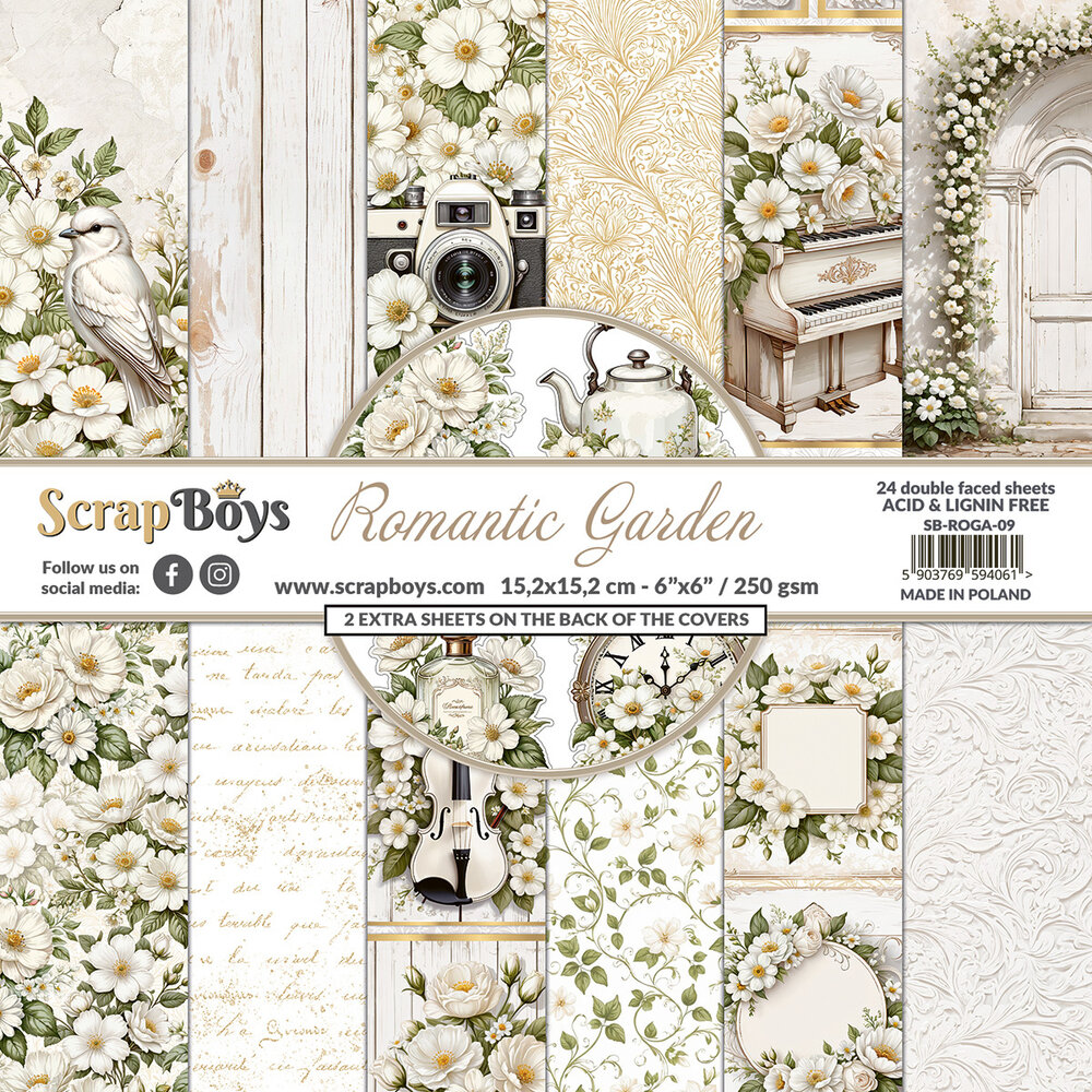 ScrapBoys Romantic Garden 6x6 Inch Paper Pad (SB-ROGA-09)
