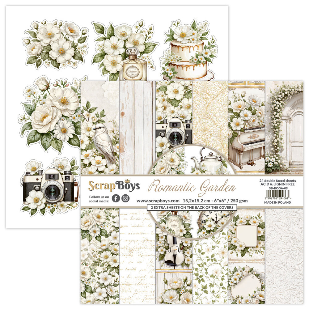 ScrapBoys Romantic Garden 6x6 Inch Paper Pad (SB-ROGA-09)