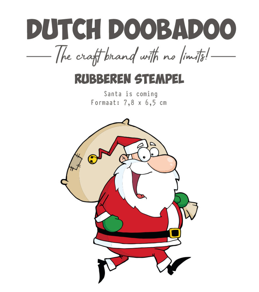 Dutch Doobadoo Rubber Stamp Santa Is Coming (497.004.014)