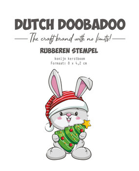 Dutch Doobadoo Rubber Stamp Konijn Kerstboom (497.004.018)