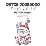 Dutch Doobadoo Rubber Stamp Konijn Candy Cane (497.004.017)