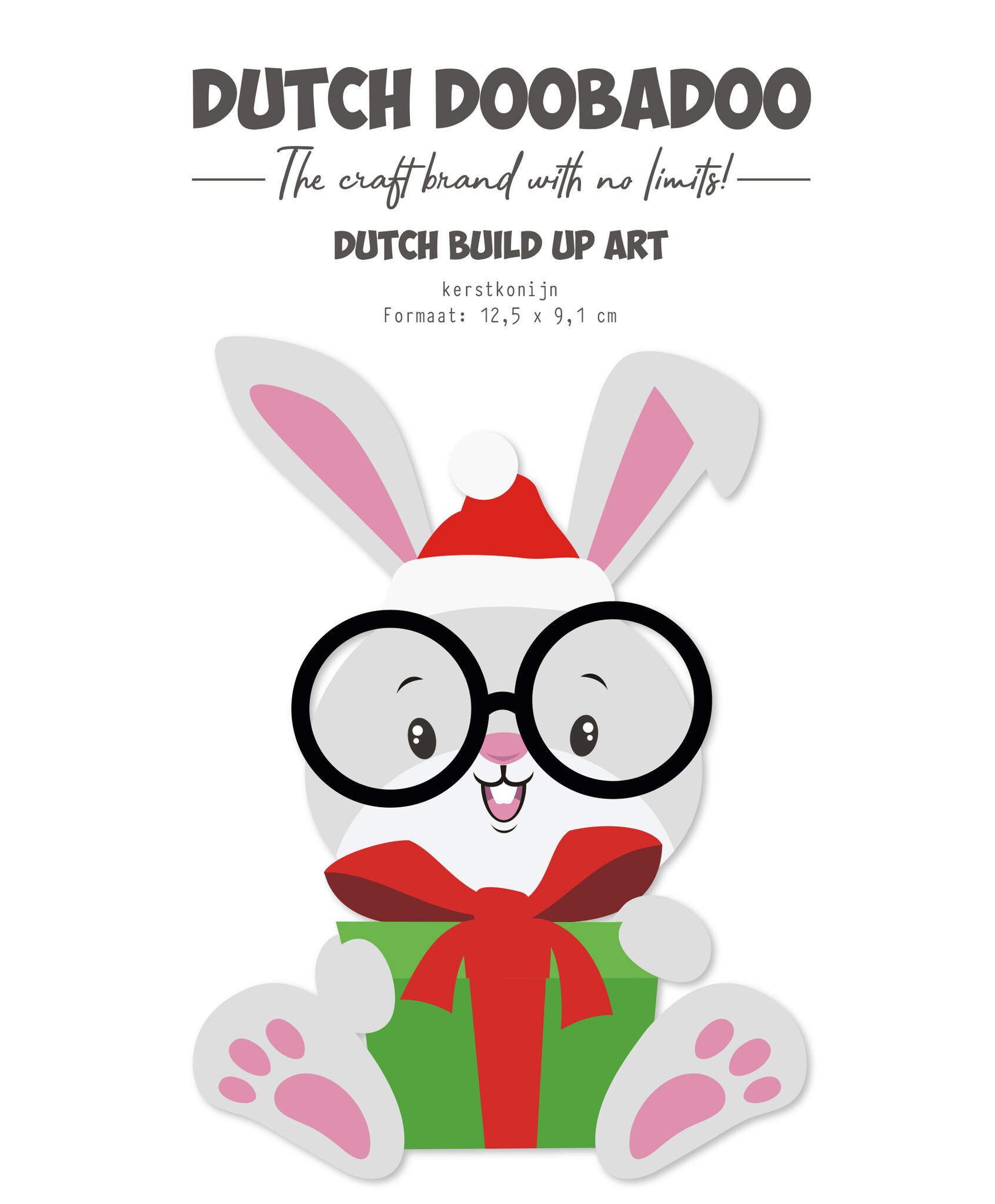 Dutch Card Art Build Up A5 Kerstkonijn (470.784.316) - Craftlines B.V.