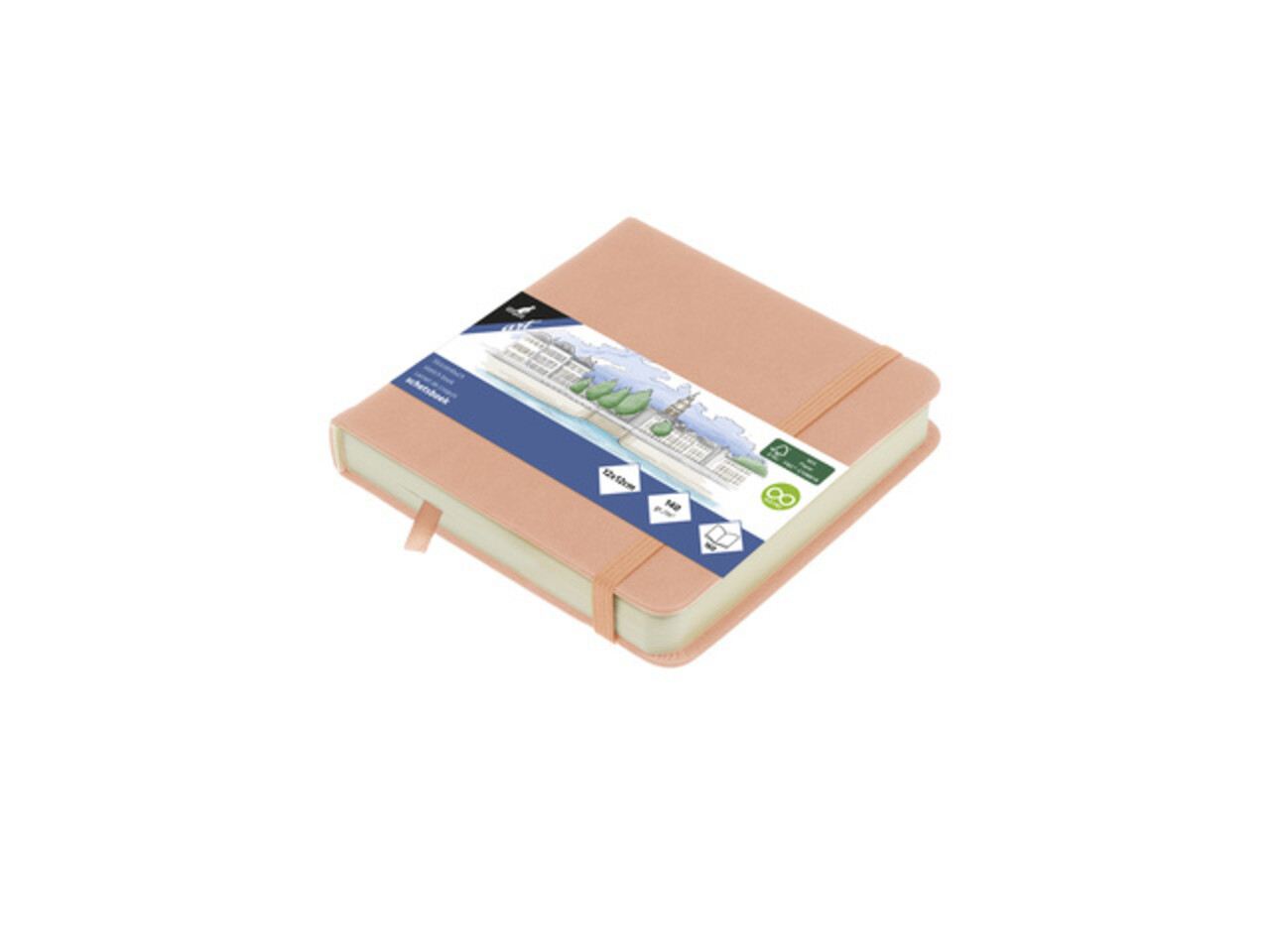 Kangaro Sketchbook 12x12cm PU Hardcover - Old Pink (K-861202)