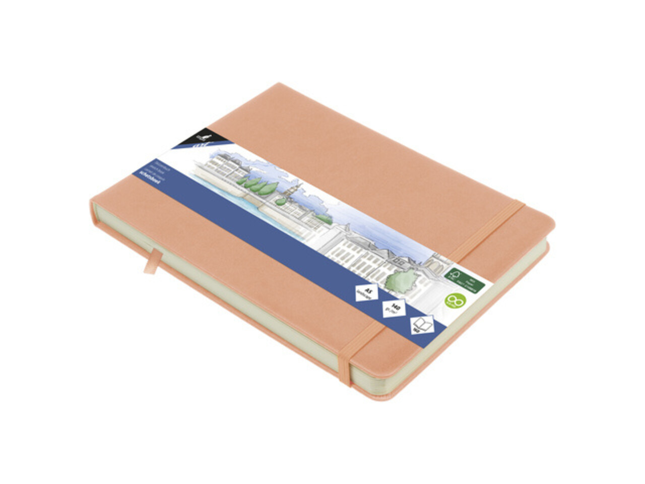 Kangaro Sketchbook A5 Landscape PU Hardcover - Old Pink (K-861232) Kangaro Sketchbook A5 Landscape PU Hardcover - Old Pink (K-861232)
