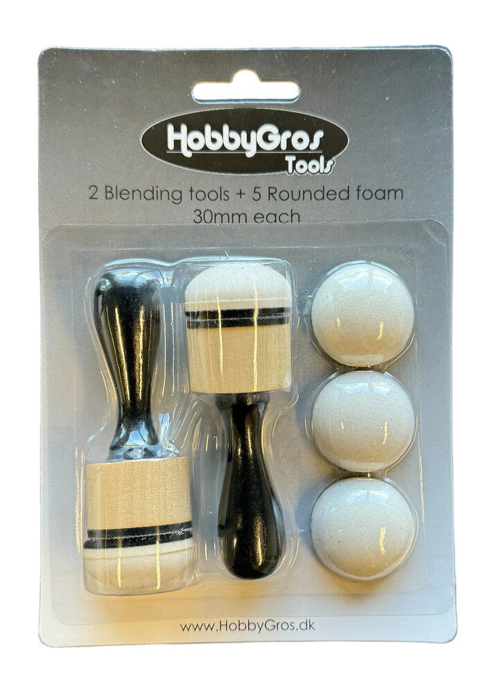 HobbyGros Storage Blending Tools + Rounded Foam 30mm (2+5pcs) (HGT010)