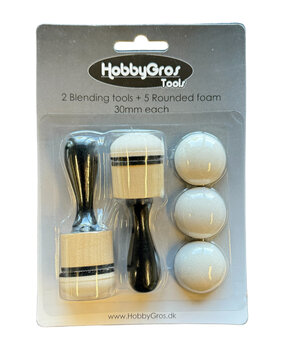 HobbyGros Storage Blending Tools + Rounded Foam 30mm (2+5pcs) (HGT010)