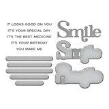 Spellbinders You Make Me Smile Sentiments Clear Stamp & Die Set (SDS-192)