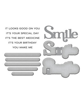 Spellbinders You Make Me Smile Sentiments Clear Stamp & Die Set (SDS-192)