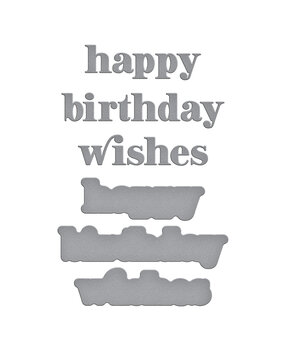 Spellbinders Happy Birthday Wishes Etched Dies (S3-514)