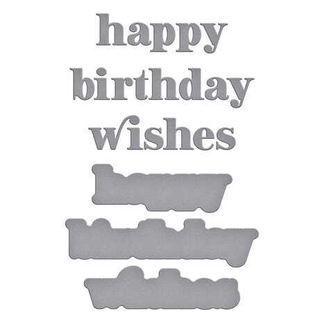 Spellbinders Happy Birthday Wishes Etched Dies (S3-514) Spellbinders Happy Birthday Wishes Etched Dies (S3-514)