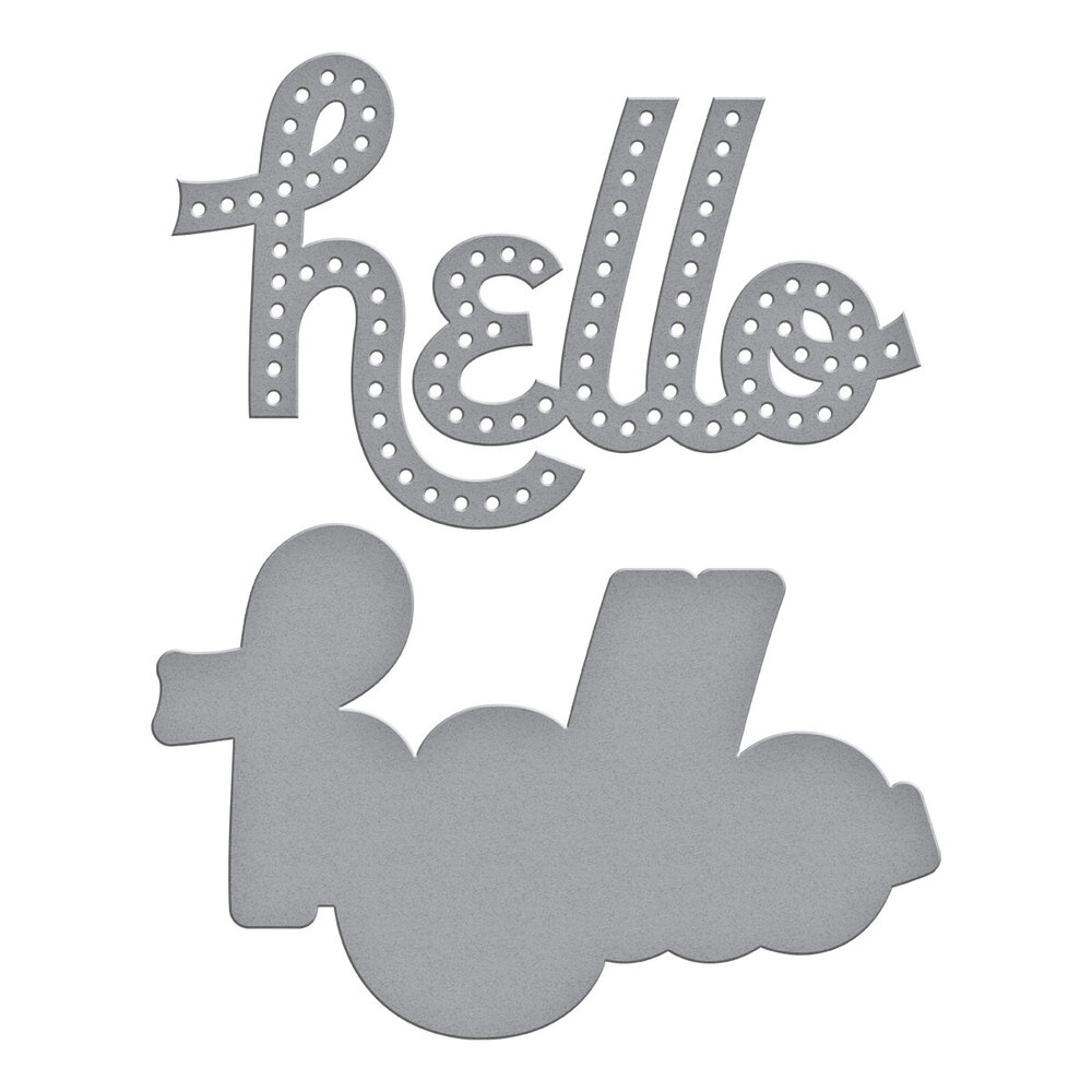 Spellbinders Stitched Hello Etched Dies (S2-408) Spellbinders Stitched Hello Etched Dies (S2-408)