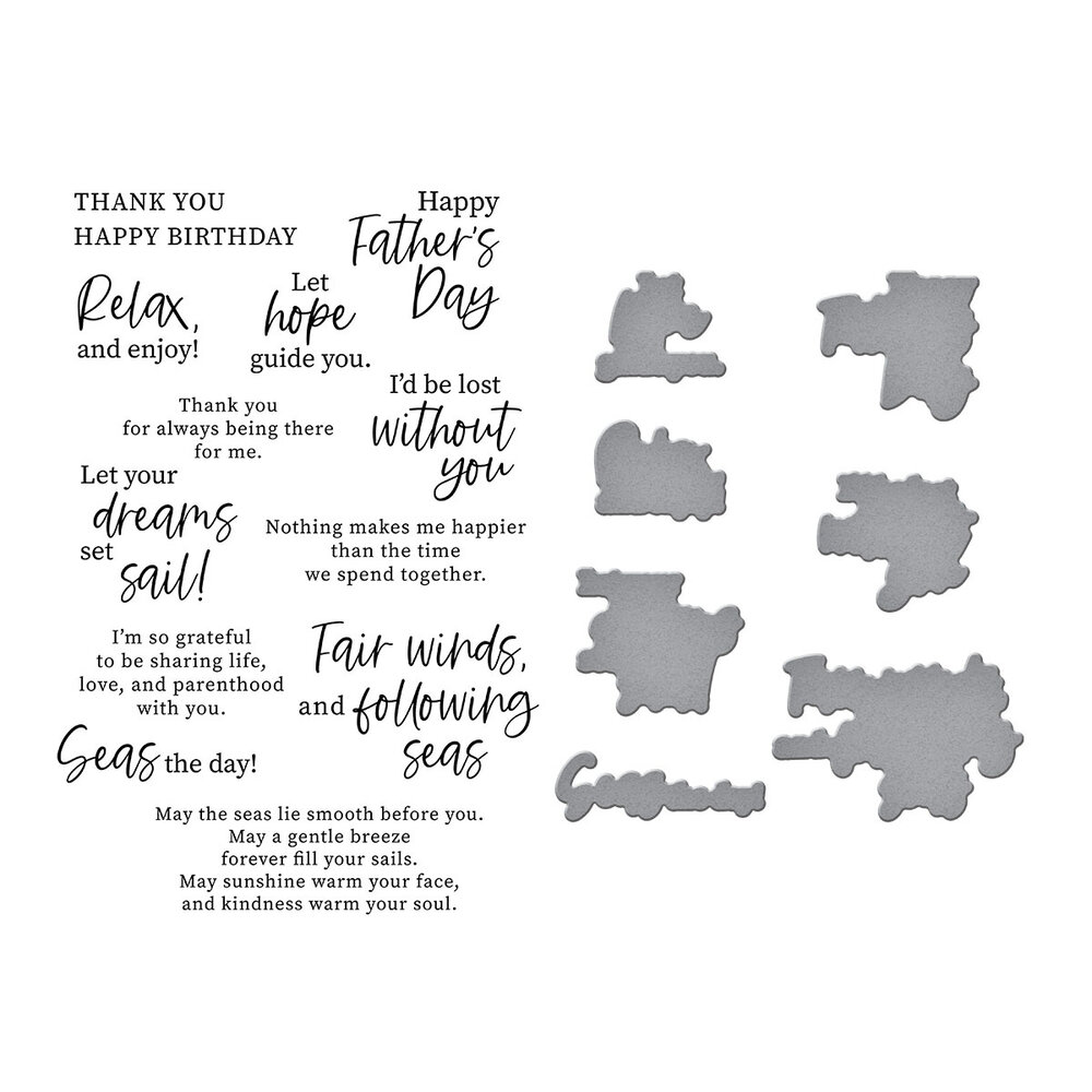 Spellbinders Fair Winds Sentiments Clear Stamp & Die Set (SDS-193) Spellbinders Fair Winds Sentiments Clear Stamp & Die Set (SDS-193)