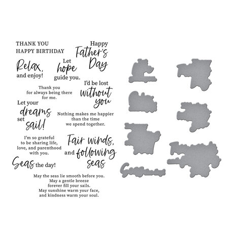 Spellbinders Fair Winds Sentiments Clear Stamp & Die Set (SDS-193) Spellbinders Fair Winds Sentiments Clear Stamp & Die Set (SDS-193)