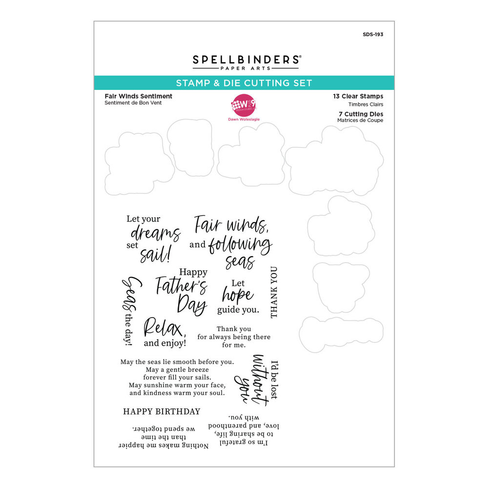 Spellbinders Fair Winds Sentiments Clear Stamp & Die Set (SDS-193) Spellbinders Fair Winds Sentiments Clear Stamp & Die Set (SDS-193)