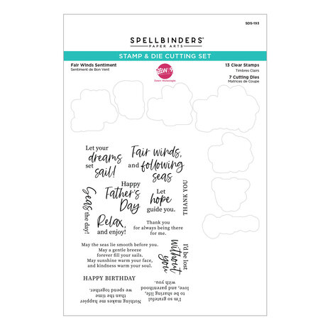 Spellbinders Fair Winds Sentiments Clear Stamp & Die Set (SDS-193) Spellbinders Fair Winds Sentiments Clear Stamp & Die Set (SDS-193)