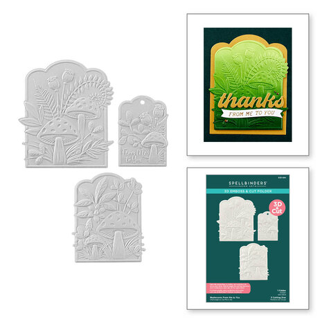 Spellbinders Mushrooms From Me to You 3D Emboss & Cut Folder (E3D-084)