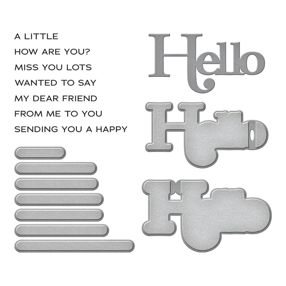 Spellbinders A Little Hello Sentiments Clear Stamp & Die Set (SDS-191) Spellbinders A Little Hello Sentiments Clear Stamp & Die Set (SDS-191)