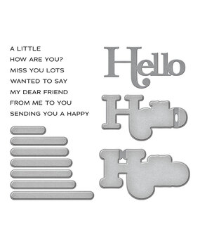 Spellbinders A Little Hello Sentiments Clear Stamp & Die Set (SDS-191)