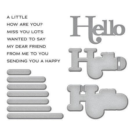Spellbinders A Little Hello Sentiments Clear Stamp & Die Set (SDS-191) Spellbinders A Little Hello Sentiments Clear Stamp & Die Set (SDS-191)