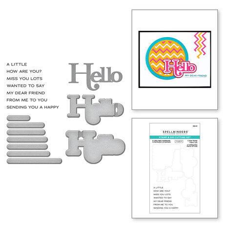 Spellbinders A Little Hello Sentiments Clear Stamp & Die Set (SDS-191) Spellbinders A Little Hello Sentiments Clear Stamp & Die Set (SDS-191)