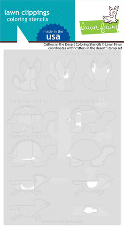Lawn Fawn Critters in the Desert Lawn Clippings Coloring Stencils (LF3543) (DISCONTINUED)
