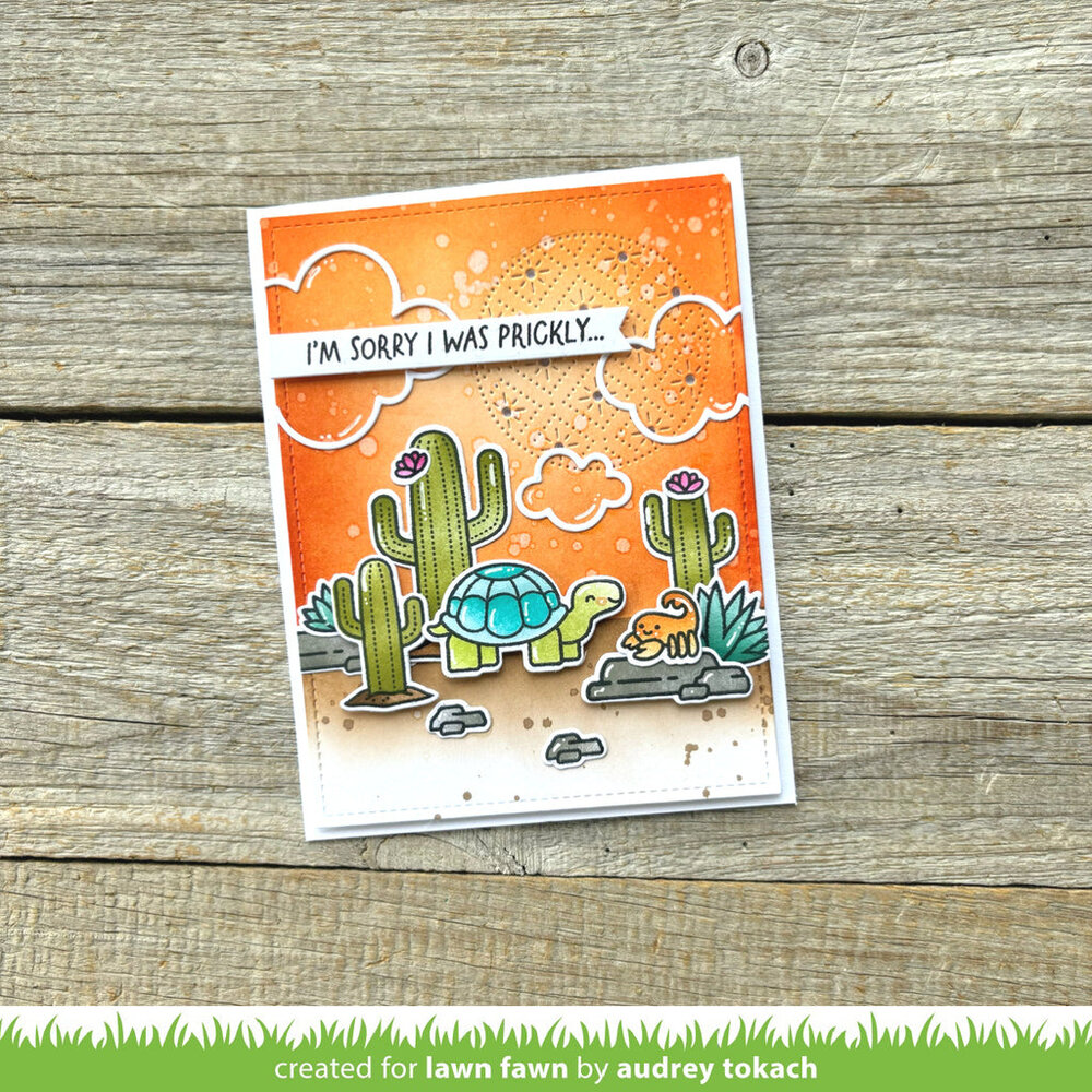 Lawn Fawn Critters in the Desert Lawn Clippings Coloring Stencils (LF3543) (OUTLET)