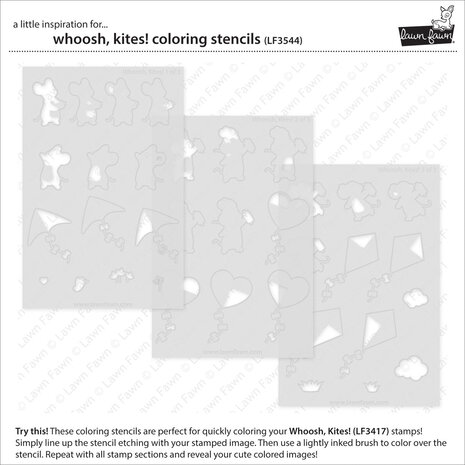 Lawn Fawn Whoosh, Kites! Lawn Clippings Coloring Stencils (LF3544) (OUTLET) Lawn Fawn Whoosh, Kites! Lawn Clippings Coloring Stencils (LF3544) (OUTLET)