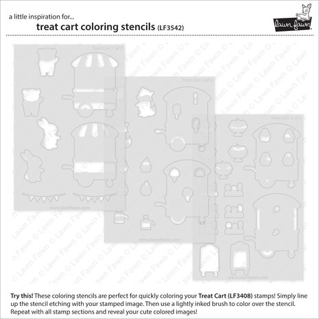 Lawn Fawn Treat Cart Lawn Clippings Coloring Stencils (LF3542) (OUTLET)