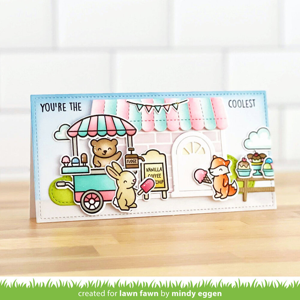 Lawn Fawn Treat Cart Lawn Clippings Coloring Stencils (LF3542) (OUTLET)