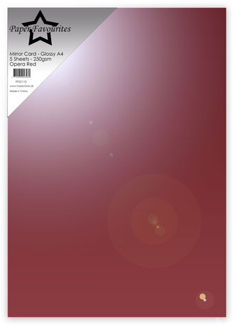 Paper Favourites Opera Red A4 Mirror Card Glossy 250gsm (5pcs) (PFSS110)