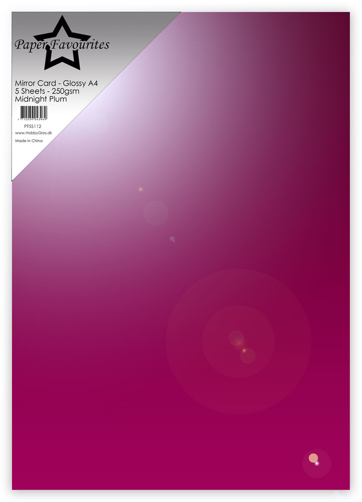 Paper Favourites Mirror Card Glossy A4  Midnight Plum 250gsm (5pcs) (PFSS112)