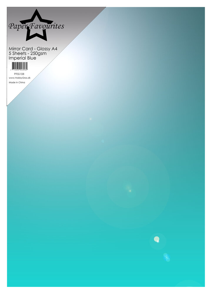 Paper Favourites Mirror Card Glossy A4  Imperial Blue 250gsm (5pcs) (PFSS108)