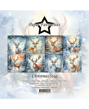 Paper Favourites Christmas Stag 12x12 Inch Paper Pack (PF700)