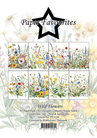 Paper Favourites Wild Flowers A5 Paper Pack (PFA144)