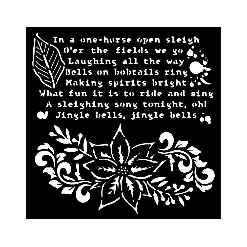 Stamperia The Nutcracker Thick Stencil 18x18cm Poinsettia (KSTDQ107)