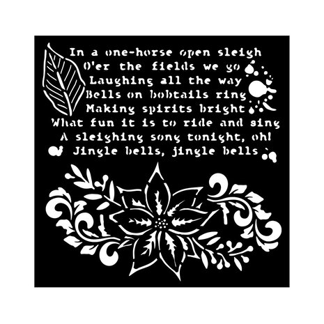 Stamperia The Nutcracker Thick Stencil 18x18cm Poinsettia (KSTDQ107)