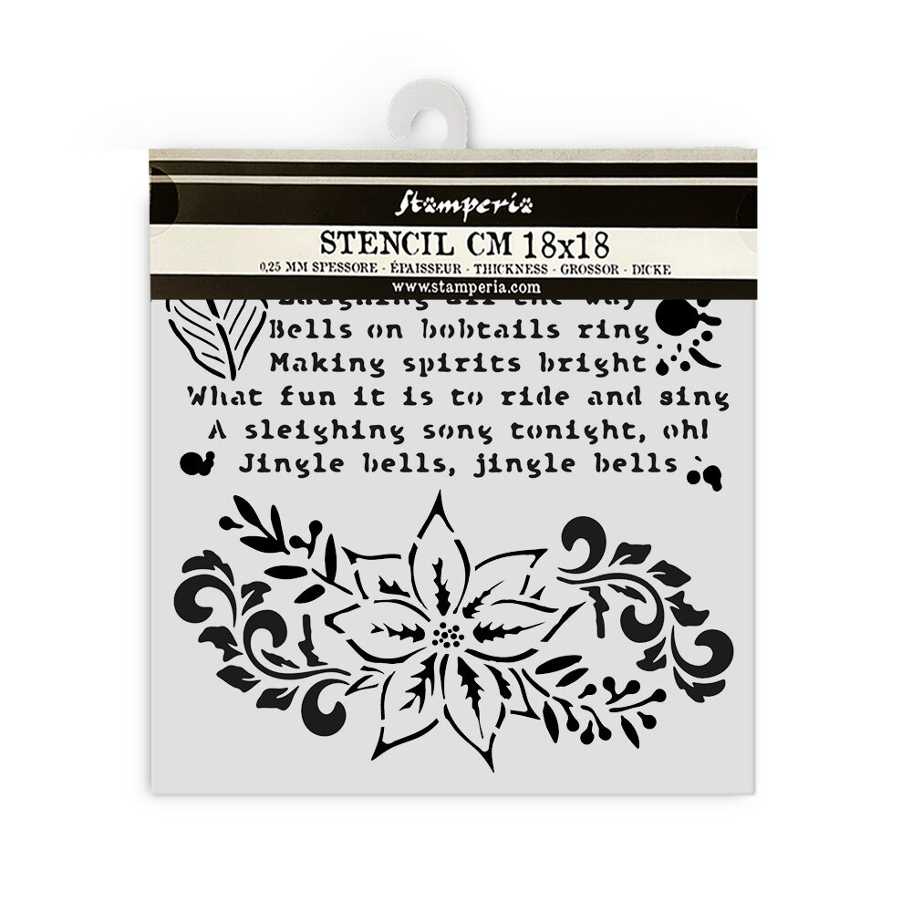 Stamperia The Nutcracker Thick Stencil 18x18cm Poinsettia (KSTDQ107)