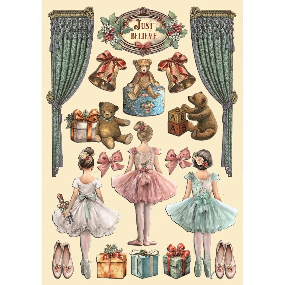 Stamperia The Nutcracker Colored Wooden Shape A5 Ballet and Teddy (KLSP167) Stamperia The Nutcracker Colored Wooden Shape A5 Ballet and Teddy (KLSP167)