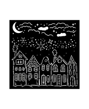 Stamperia Classic Christmas Thick Stencil 18x18cm Houses (KSTDQ110) Stamperia Classic Christmas Thick Stencil 18x18cm Houses (KSTDQ110)